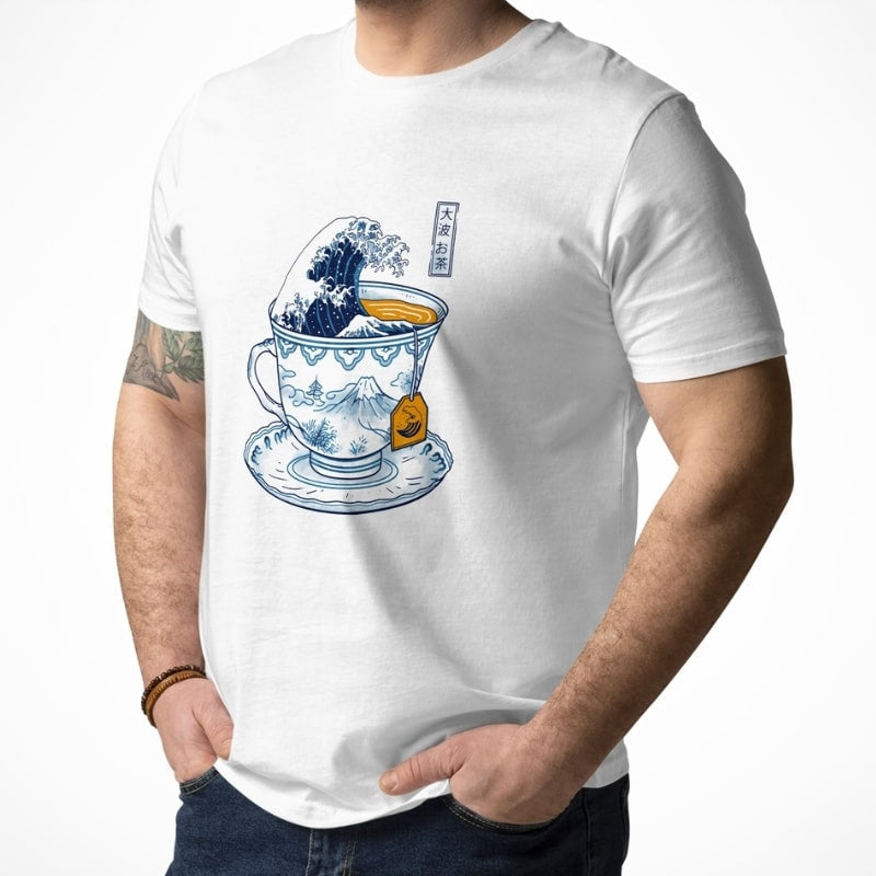 Den store te fra Kanagawa Japansk T-shirt