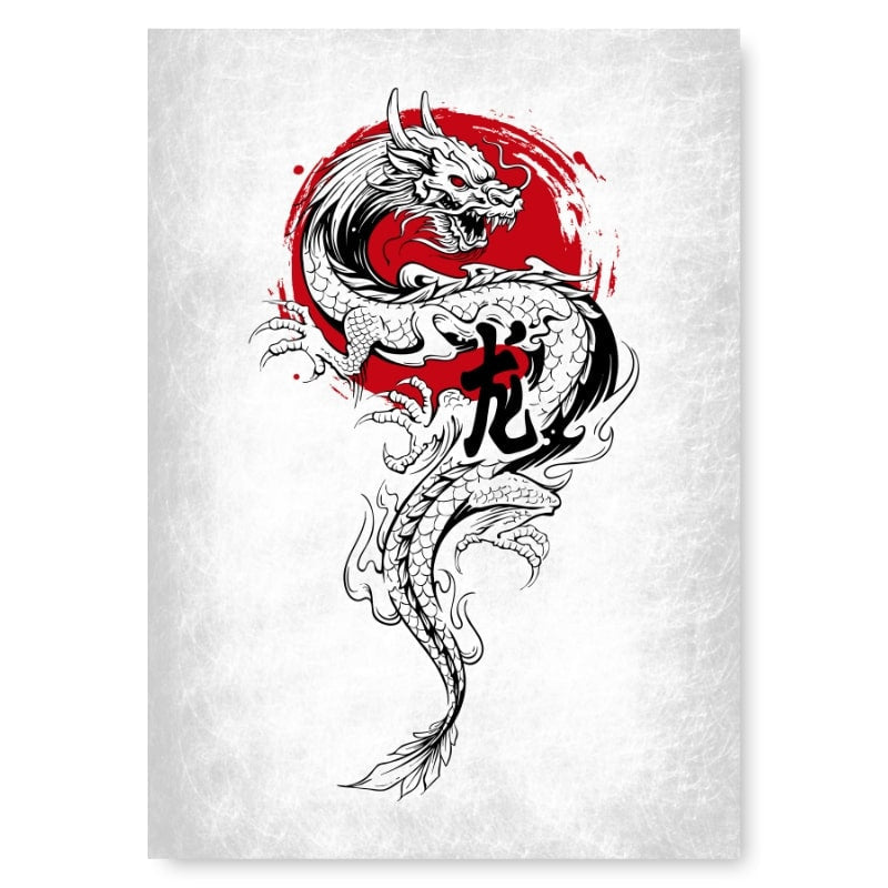 Dragon & Soleil japansk plakat - A3