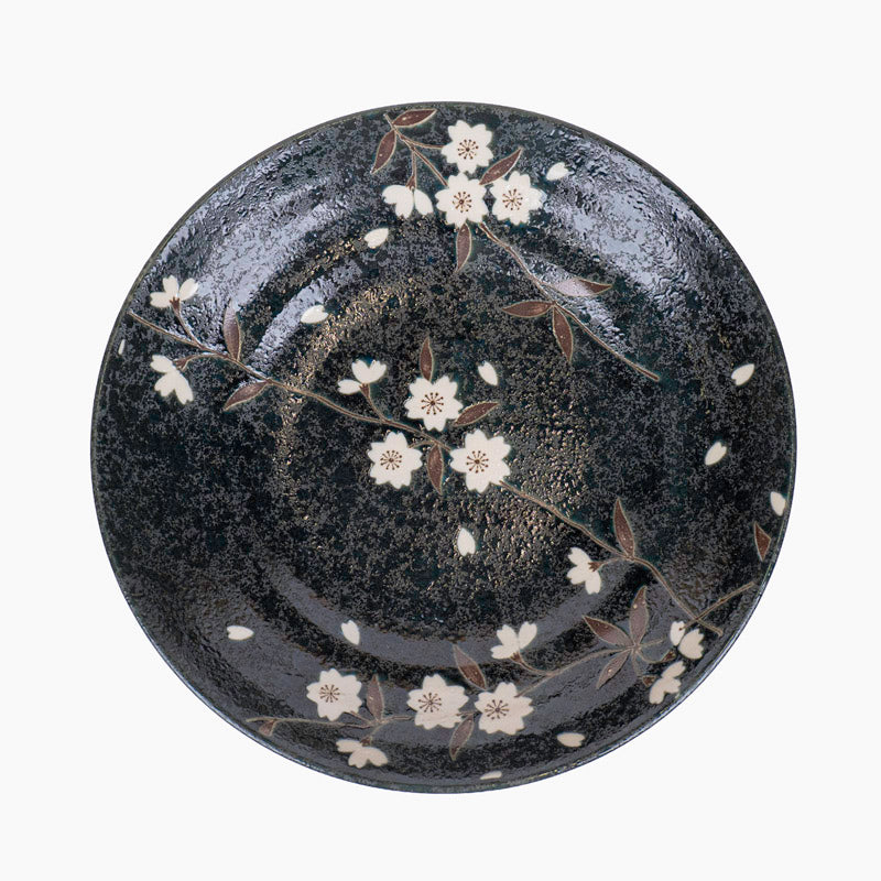 Dyb japansk tallerken Kuro Sakura