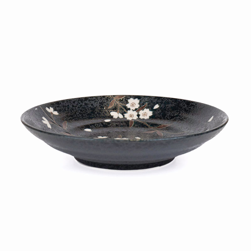 Dyb japansk tallerken Kuro Sakura