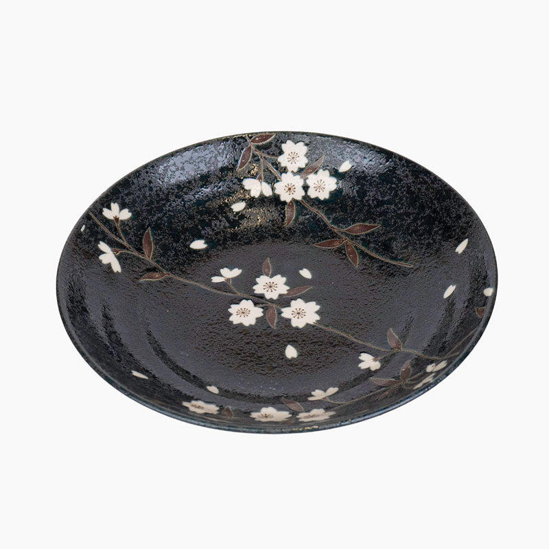 Dyb japansk tallerken Kuro Sakura