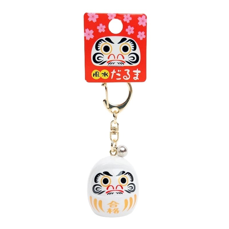 Grand Daruma nøglering - Farve efter eget valg Hvid