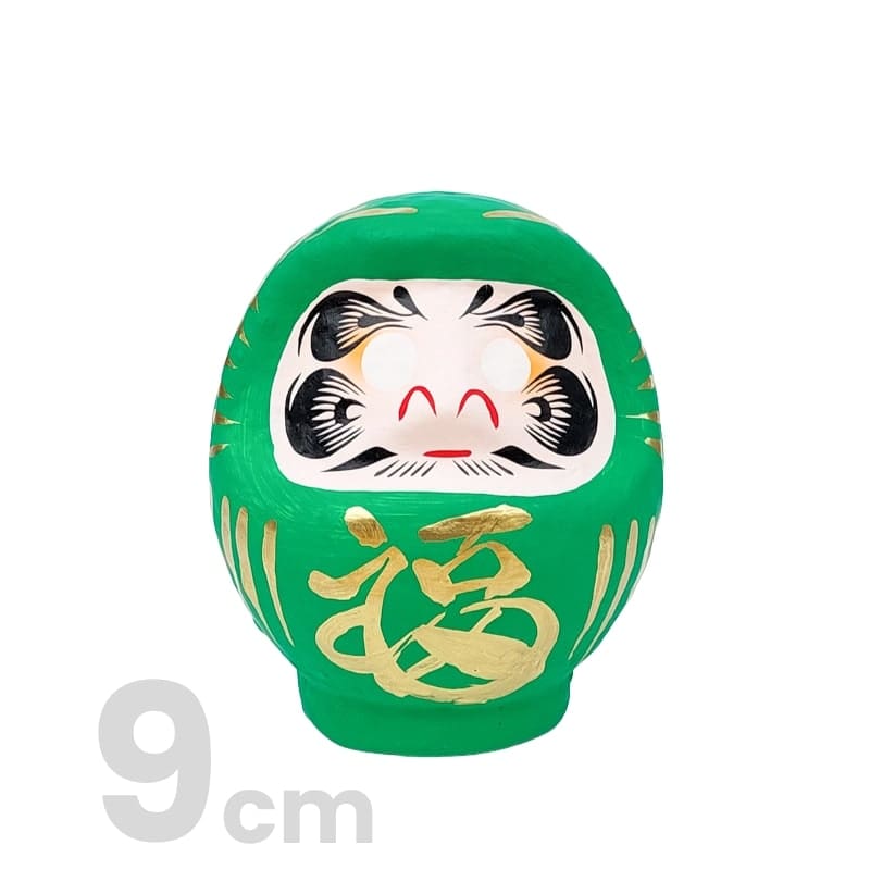 Grøn japansk daruma - 9 til 15 cm 9 cm