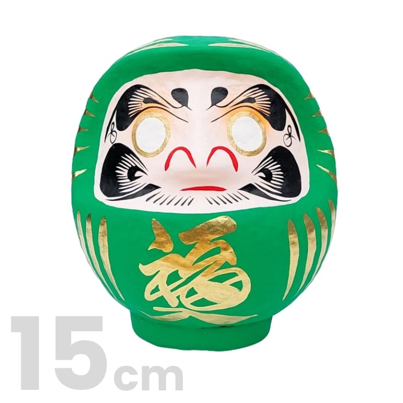 Grøn japansk daruma - 9 til 15 cm 15 cm