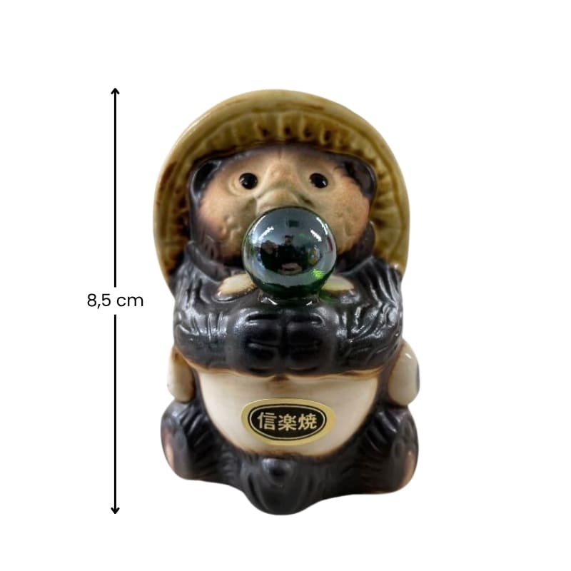 Grøn perle Tanuki-figur