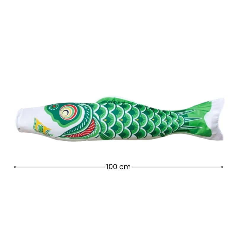 Grøn traditionel japansk koinobori - 100 cm
