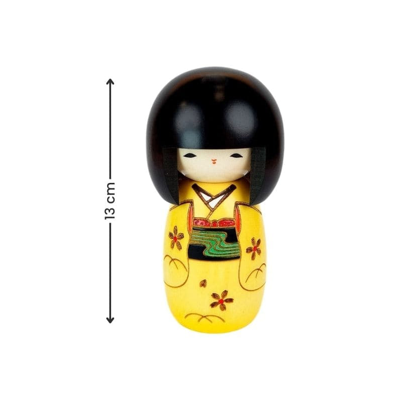 Gul Kokeshi-dukke
