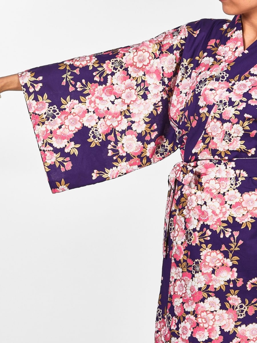Happi Sakura Flower Kimono til kvinder Én størrelse
