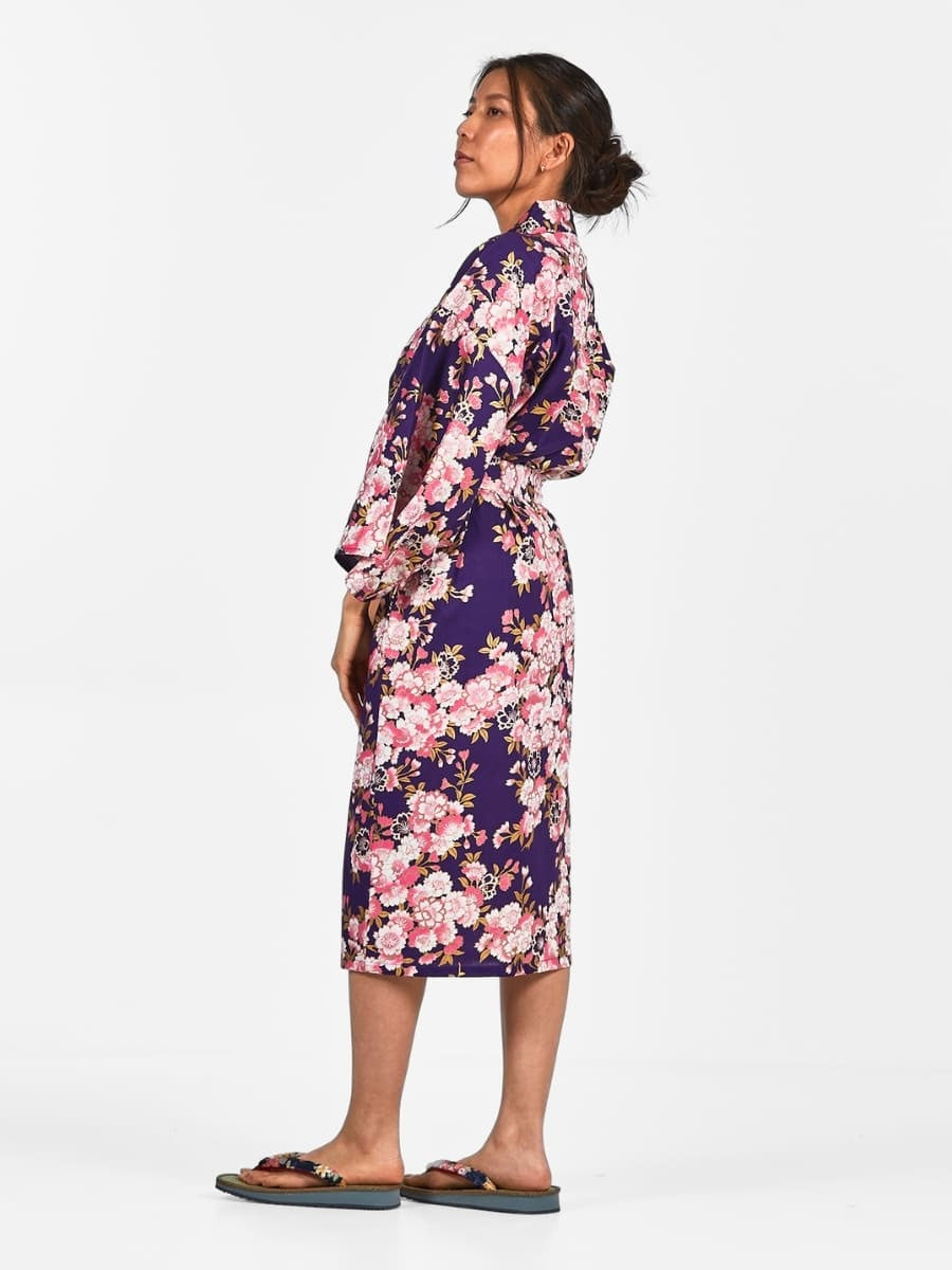 Happi Sakura Flower Kimono til kvinder Én størrelse