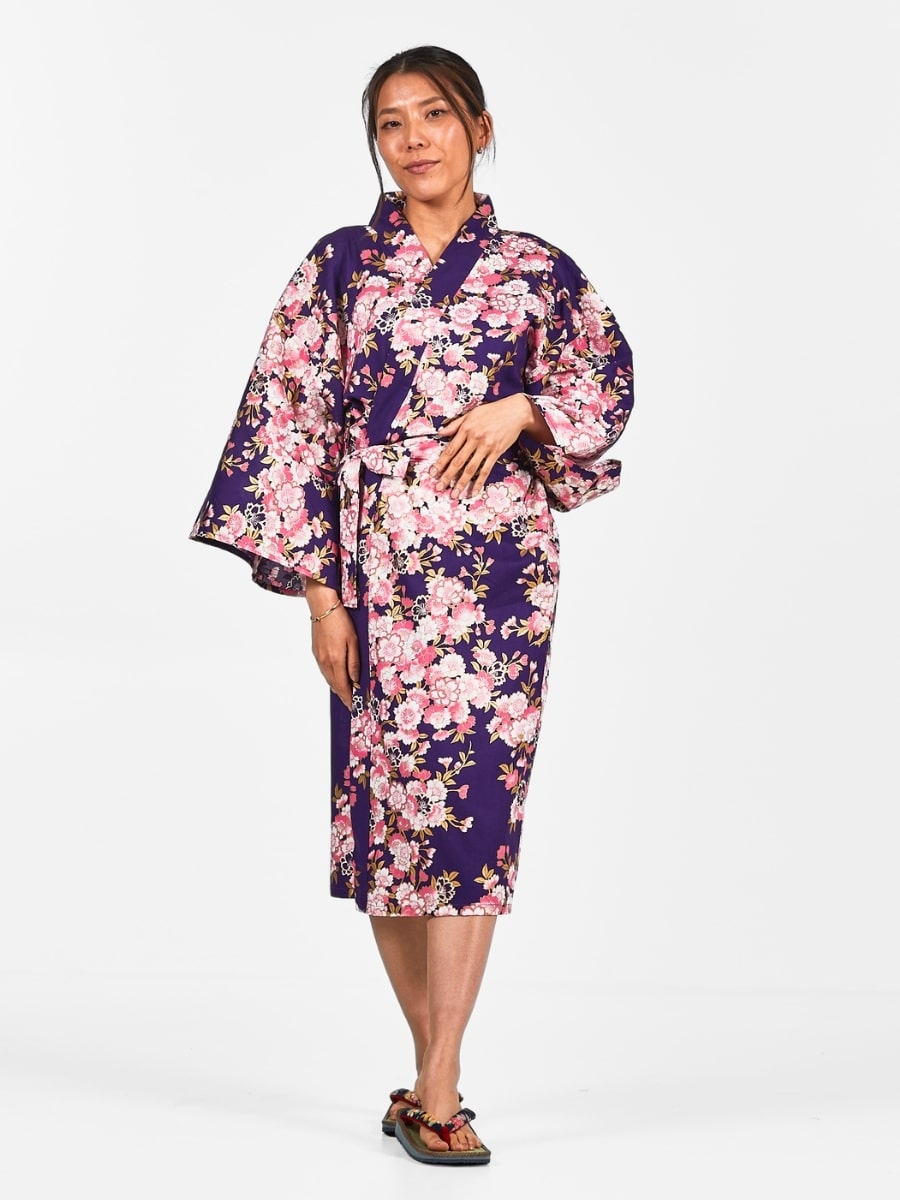 Happi Sakura Flower Kimono til kvinder Én størrelse