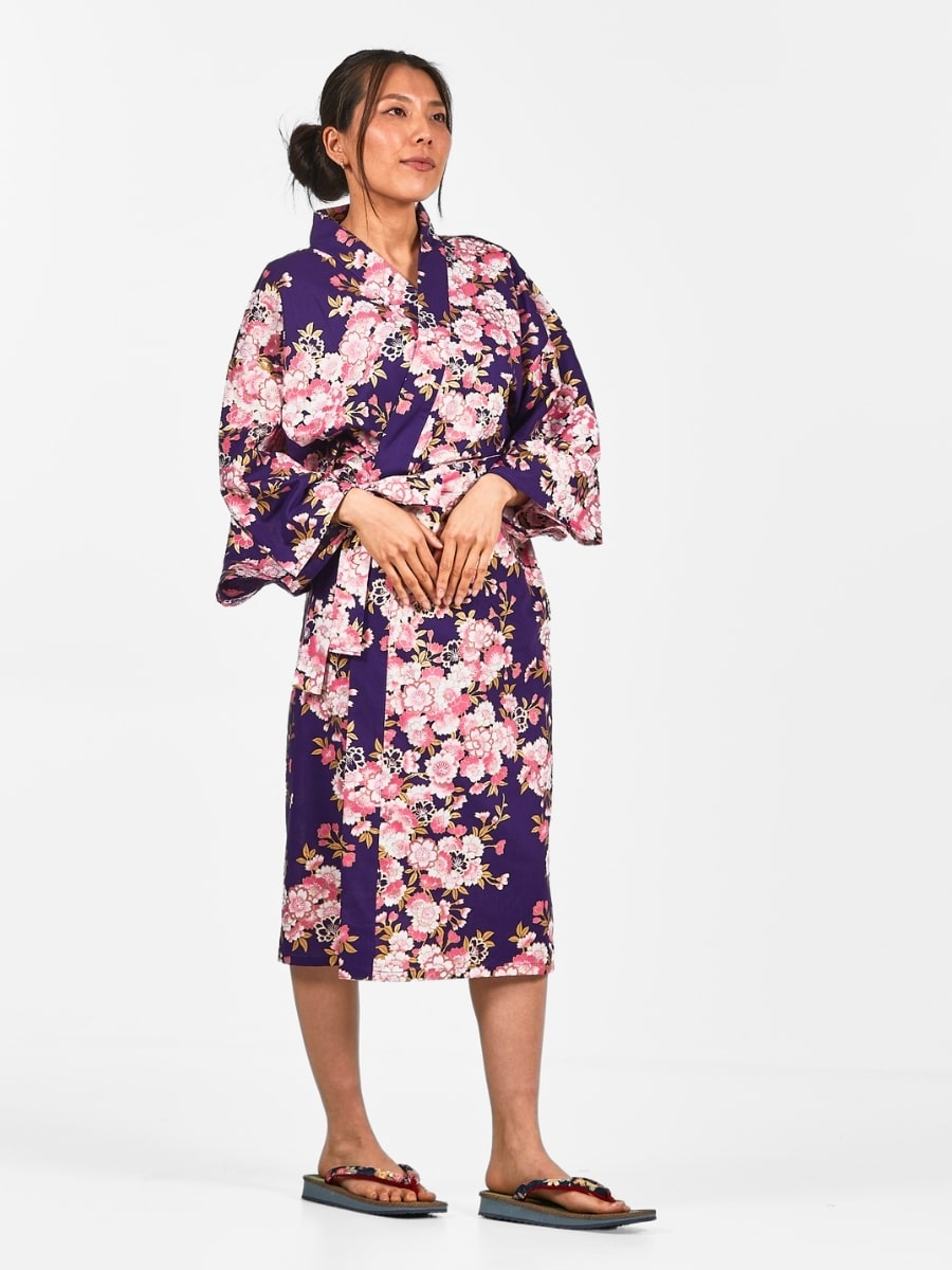 Happi Sakura Flower Kimono til kvinder Én størrelse