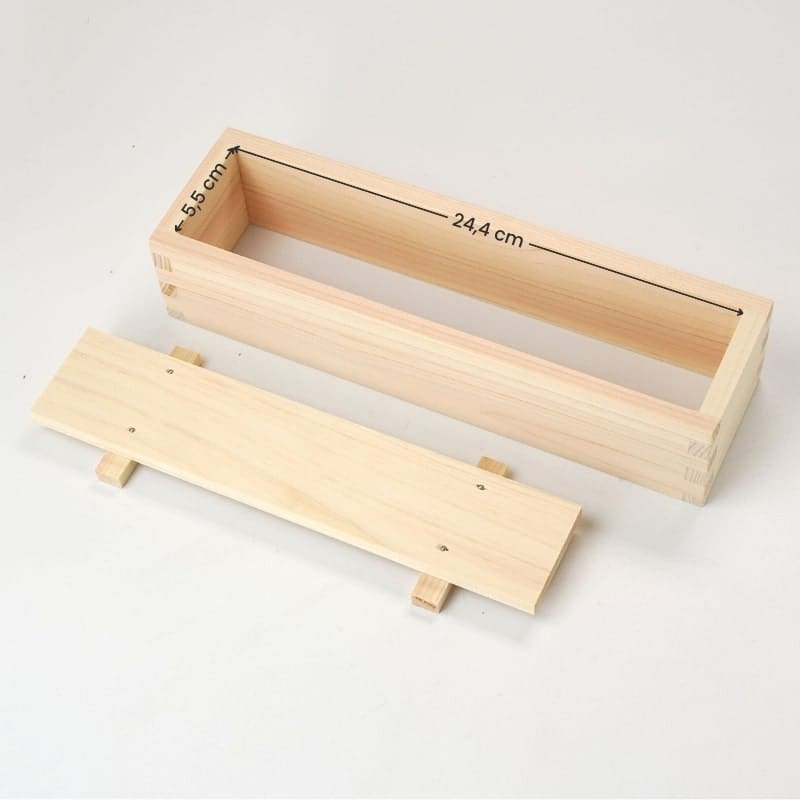Hinoki sushiform og bambusmåtte