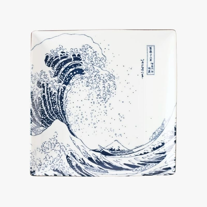 Hokusai japansk firkantet tallerken