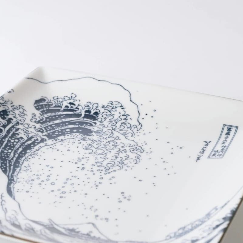 Hokusai japansk firkantet tallerken