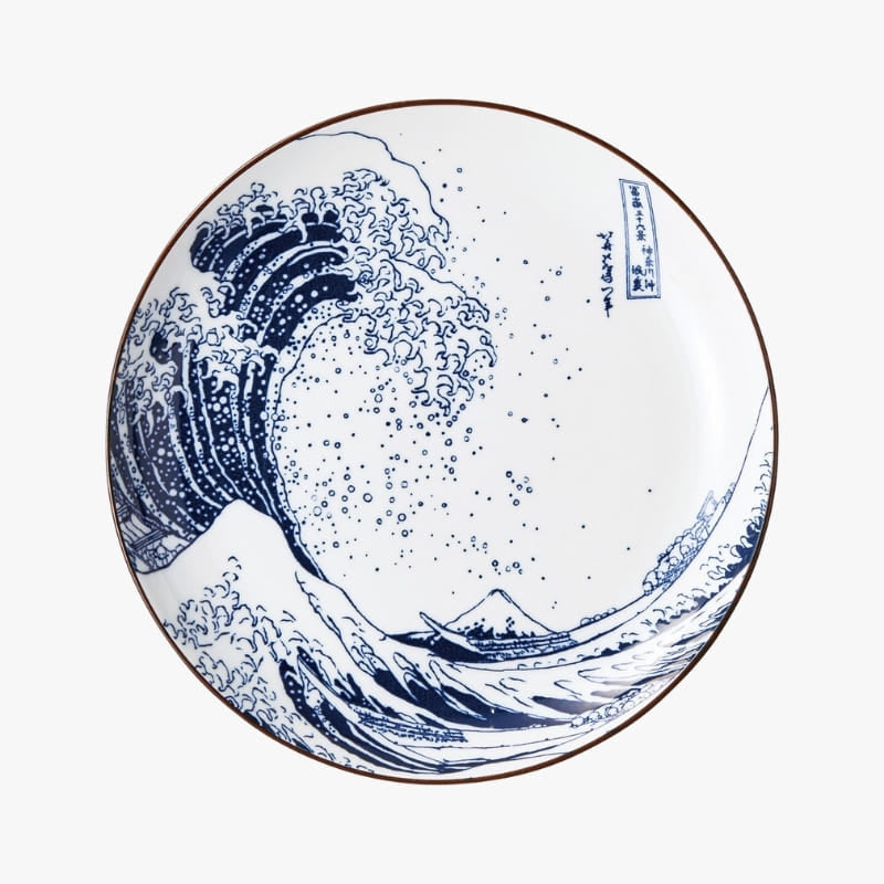 Hokusai rund japansk tallerken