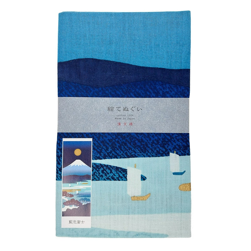 Indigo Fuji japansk tenugui
