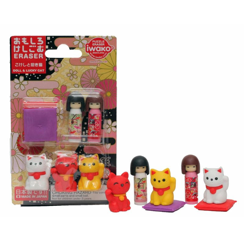 Iwako Maneki Kokeshi japansk viskelæder