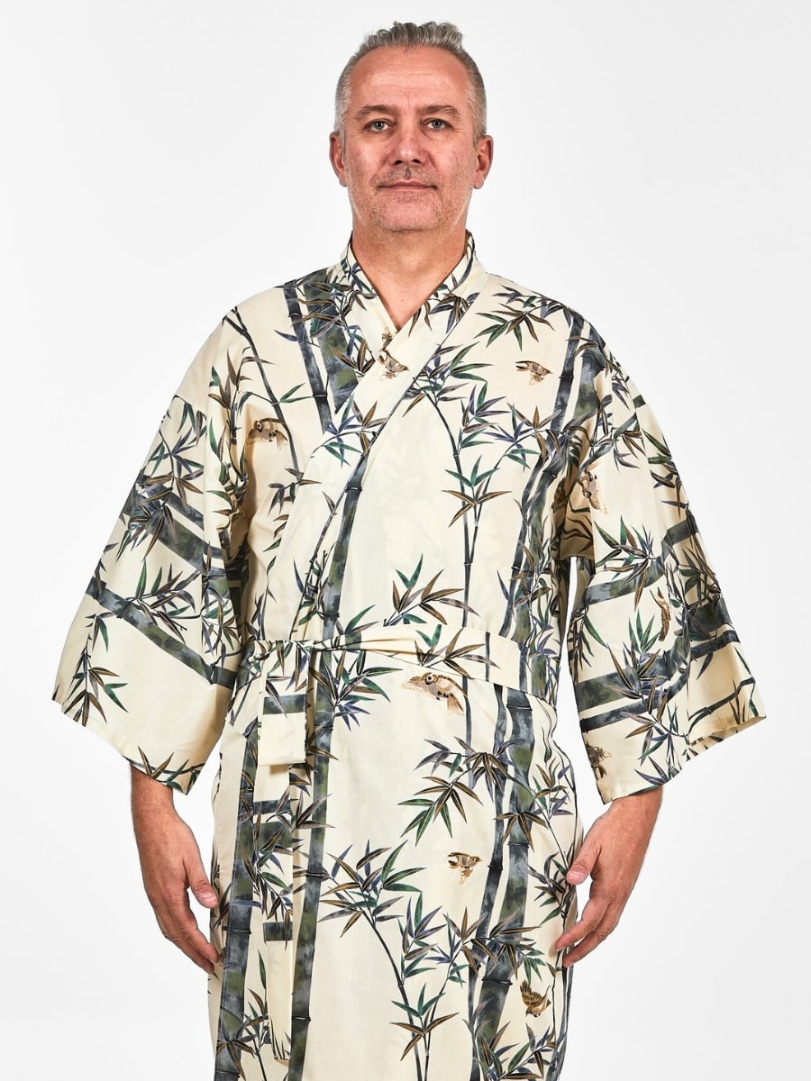 Japansk bambus-kimono til mænd Én størrelse
