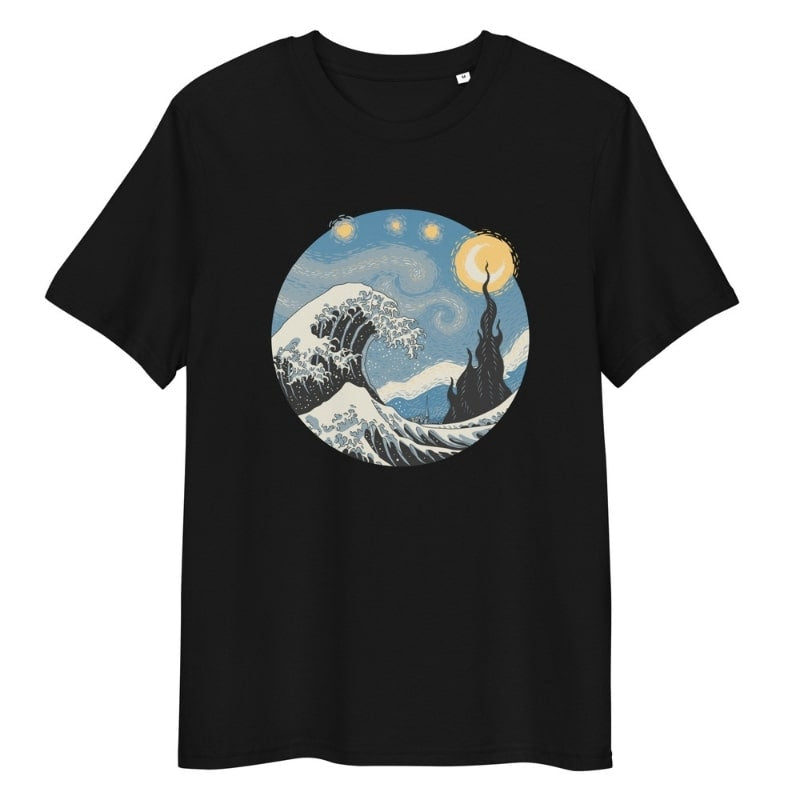 Japansk bølge og stjerneklar nat T-shirt S