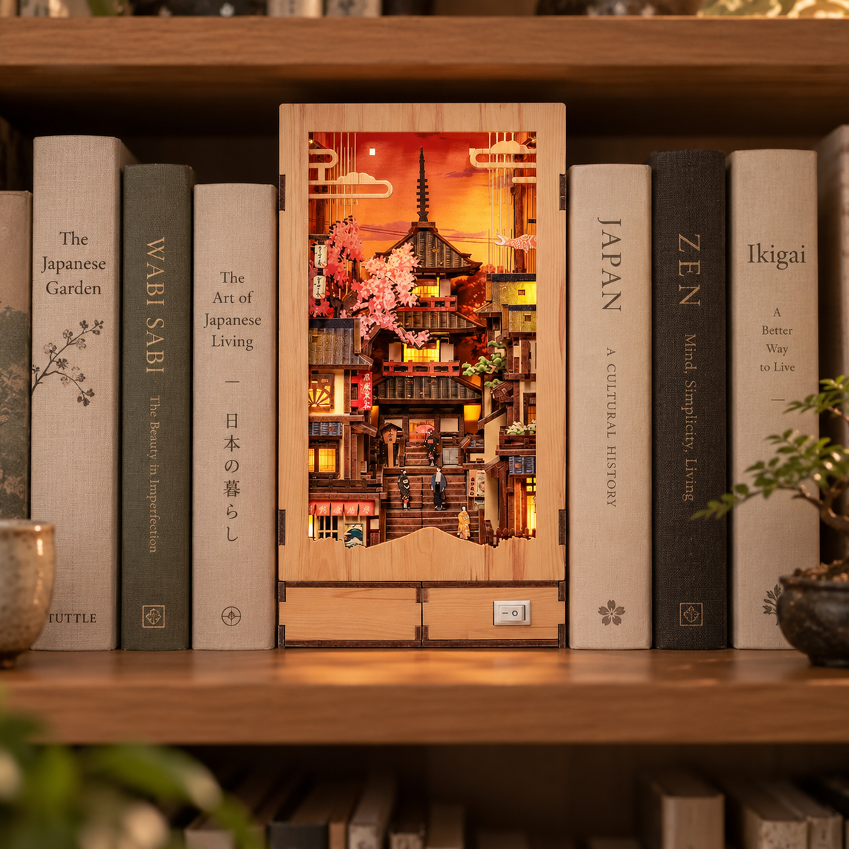 Japansk book nook Twilight Sakura Path