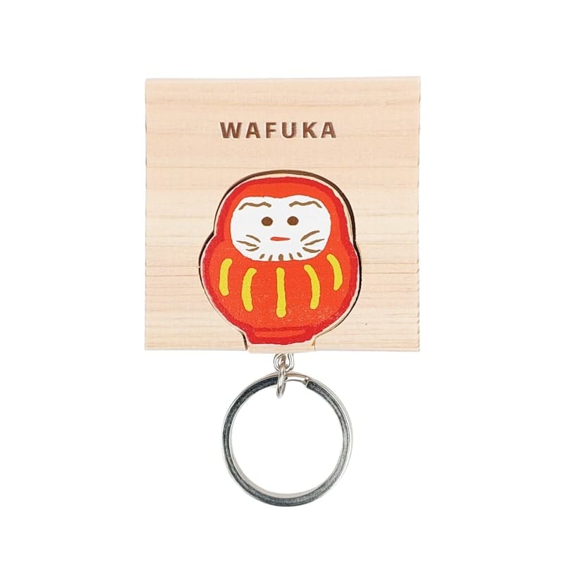 Japansk cypres nøglering Daruma