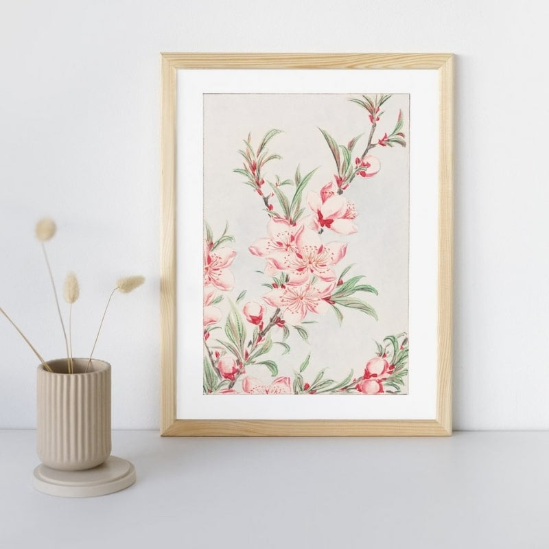 Japansk ferskenblomst-print A3