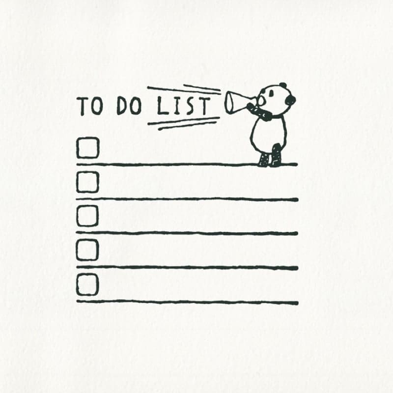 Japansk frimærke-panda To Do-liste
