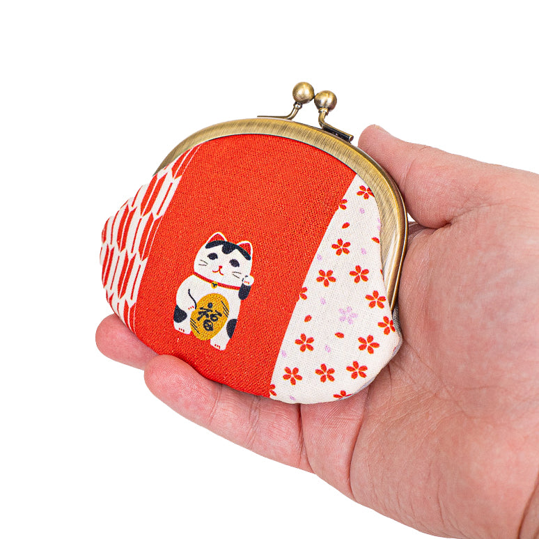 Japansk Gamaguchi-møntpung - Maneki Neko