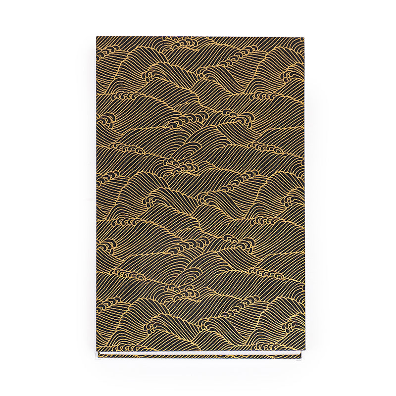 Japansk Goshuin Bog Mino Washi - Sorte Bølger