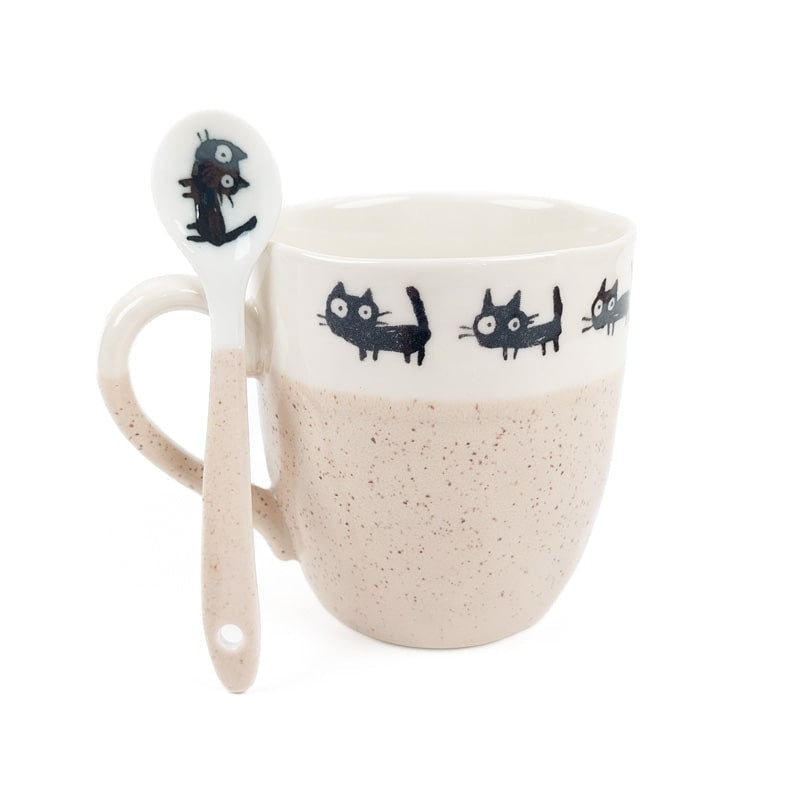 Japansk kaffeske Kat Beige