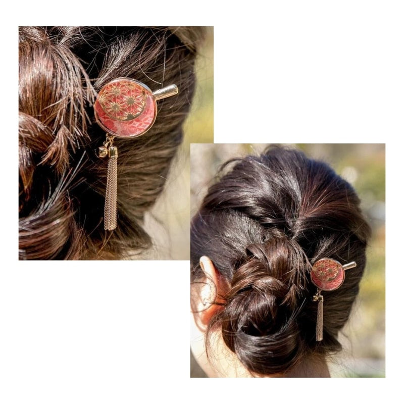 Japansk Kanzashi Asanoha Blå