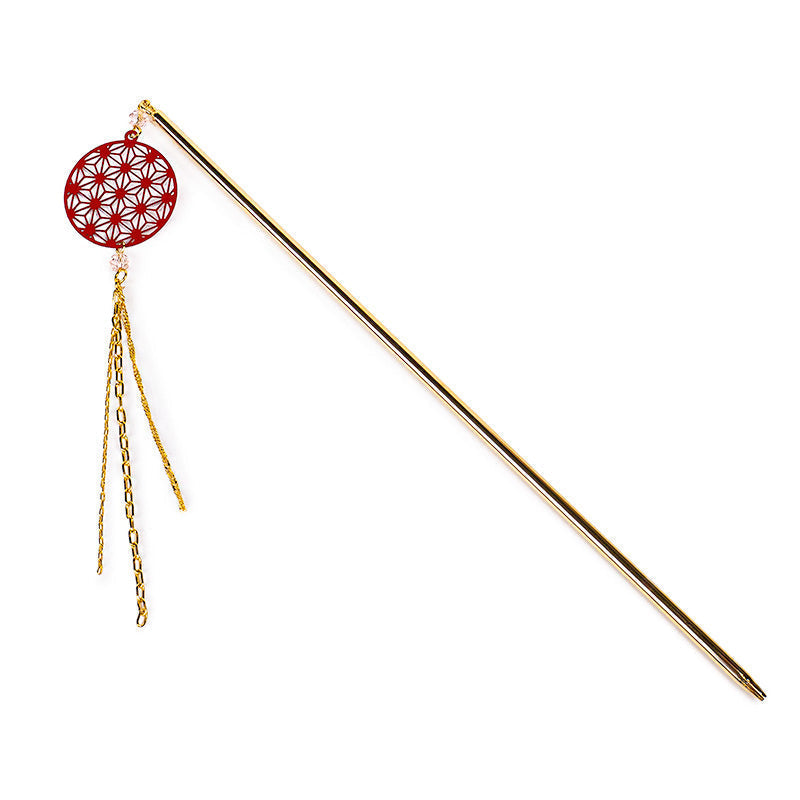 Japansk Kanzashi - Asanoha Rød