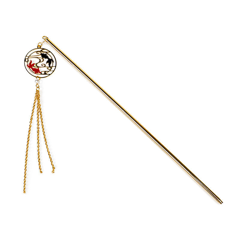 Japansk Kanzashi - Rød & Sort Fisk