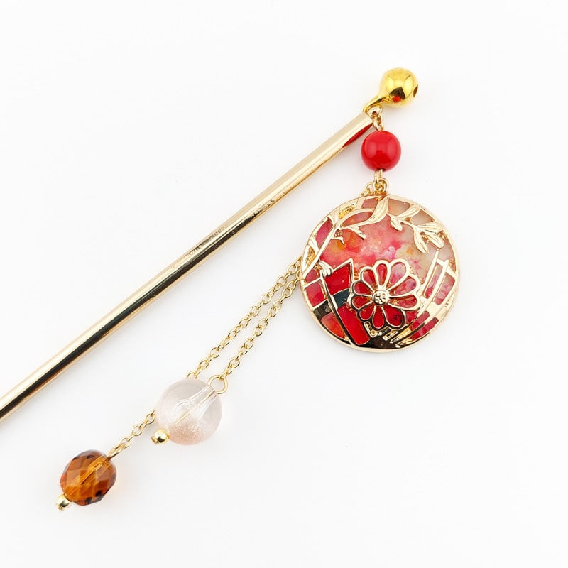 Japansk Kanzashi Temari Rød