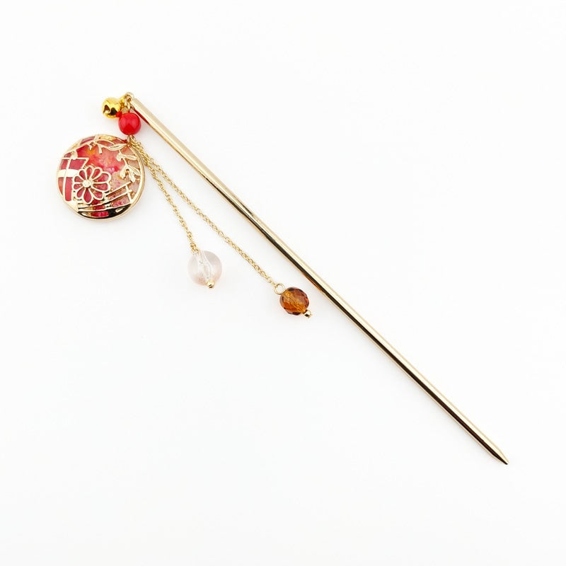 Japansk Kanzashi Temari Rød