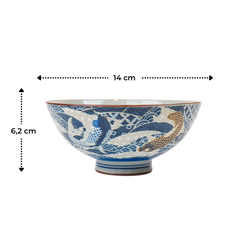 Japansk Keramisk Skål - Koi Karpe