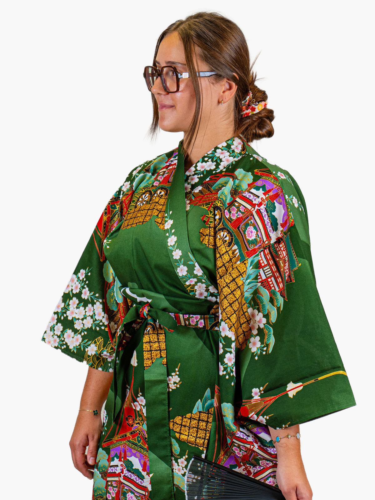 Japansk Kimono Dame – Grøn Guruma