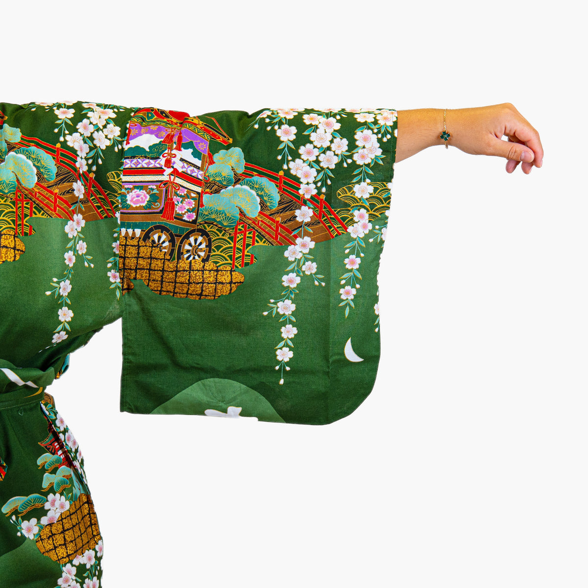 Japansk Kimono Dame – Grøn Guruma