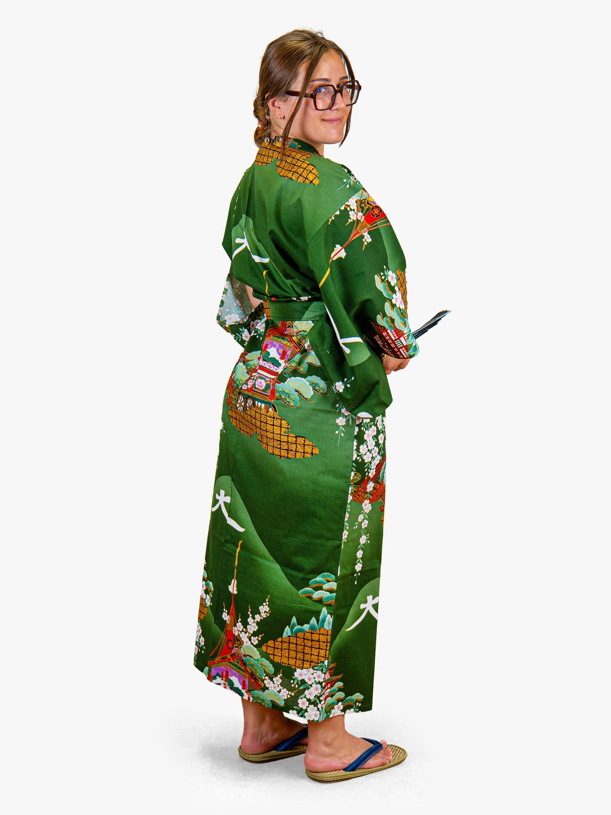 Japansk Kimono Dame – Grøn Guruma