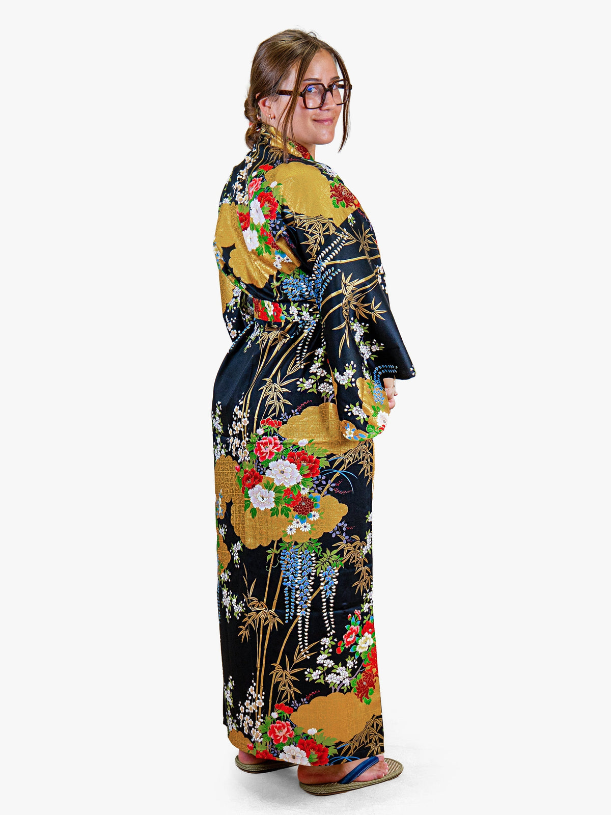 Japansk Kimono Dame – Gylden Botan