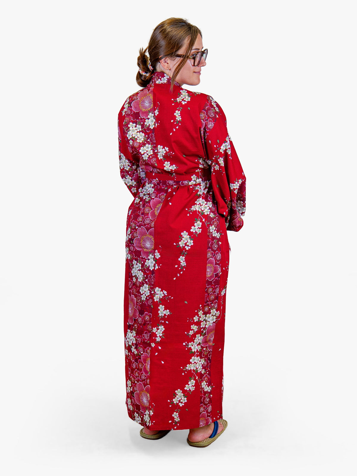 Japansk Kimono Dame – Rød Sakura