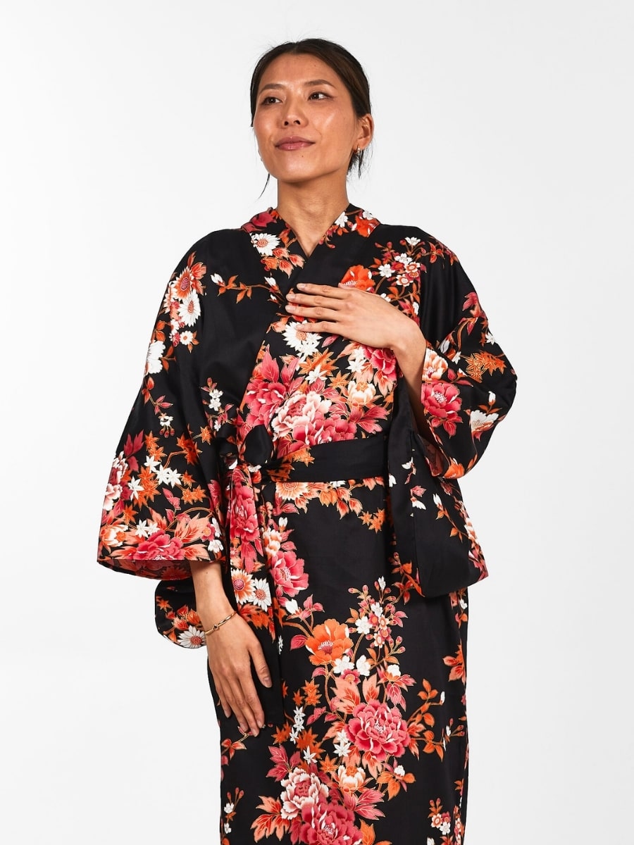 Japansk kimono til kvinder Sakura to Botan Én størrelse