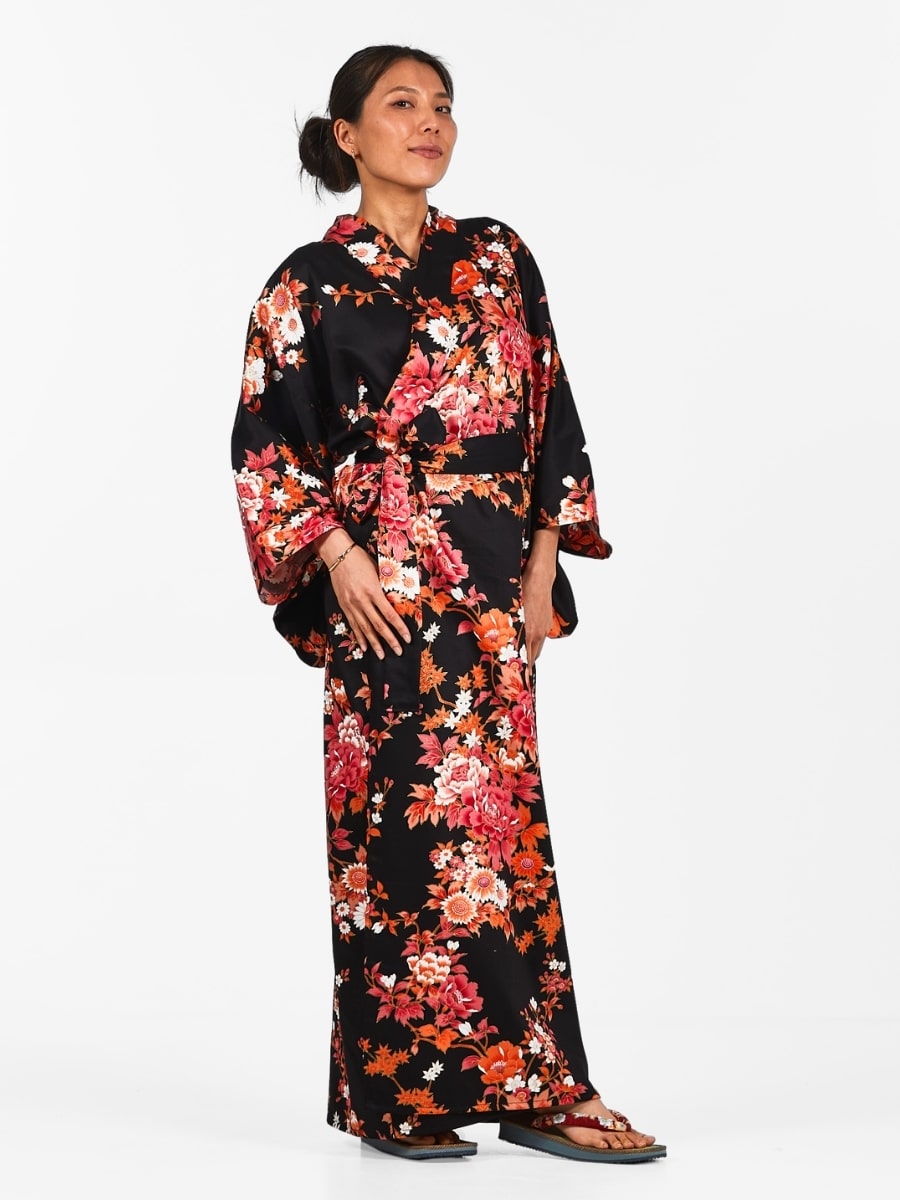 Japansk kimono til kvinder Sakura to Botan Én størrelse