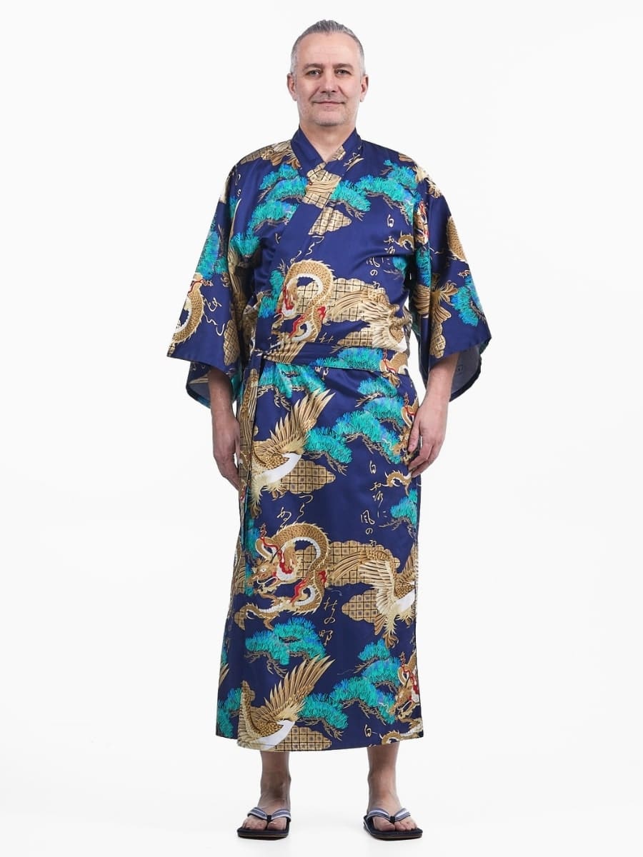 Japansk kimono til mænd Ryū to Washi Én størrelse