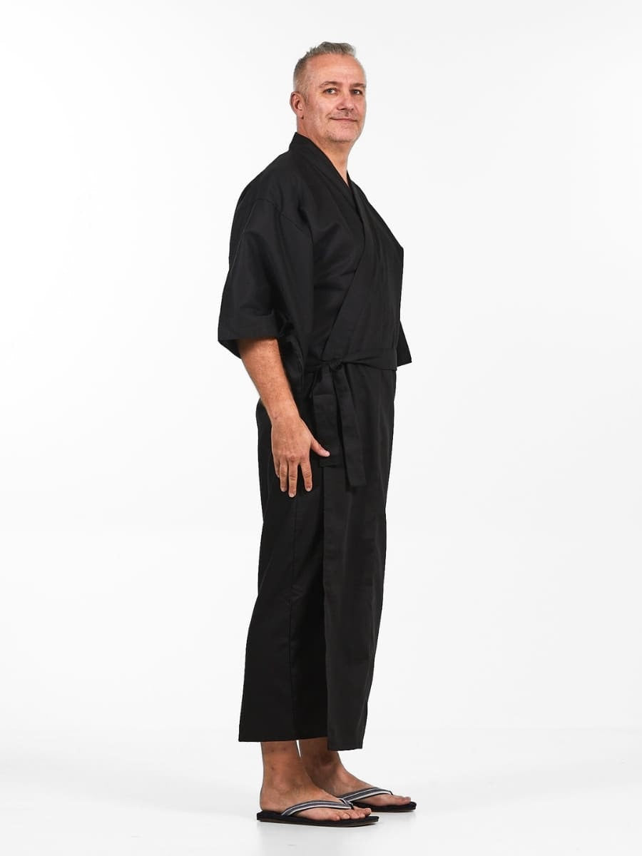 Japansk kimono til mænd Sort Én størrelse