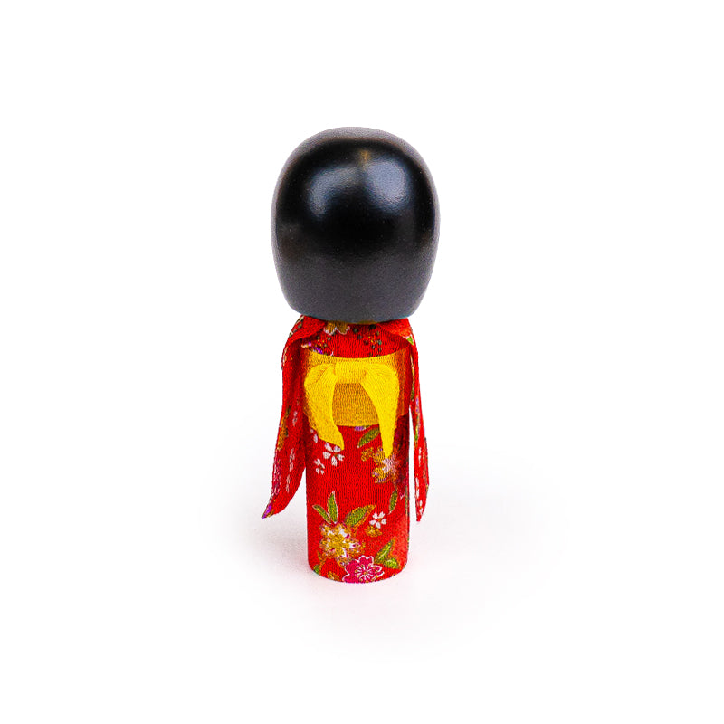 Japansk Kokeshi Dukke - Egao Rød