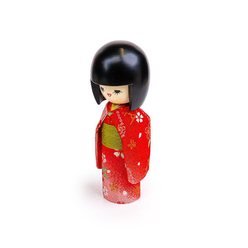 Japansk Kokeshi Dukke - Rød Kimono
