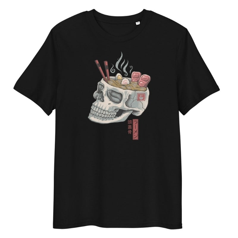Japansk kranie Ramen T-shirt S / Sort