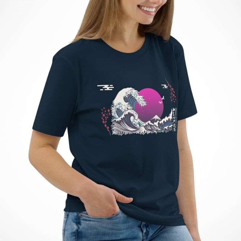 Japansk lilla bølge T-shirt