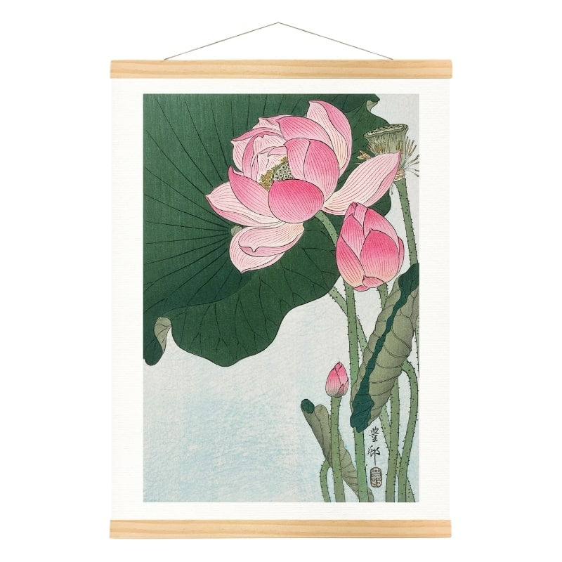 Japansk lotusblomst print A3